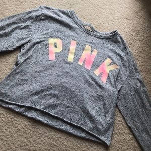 PINK Grey Crop Top